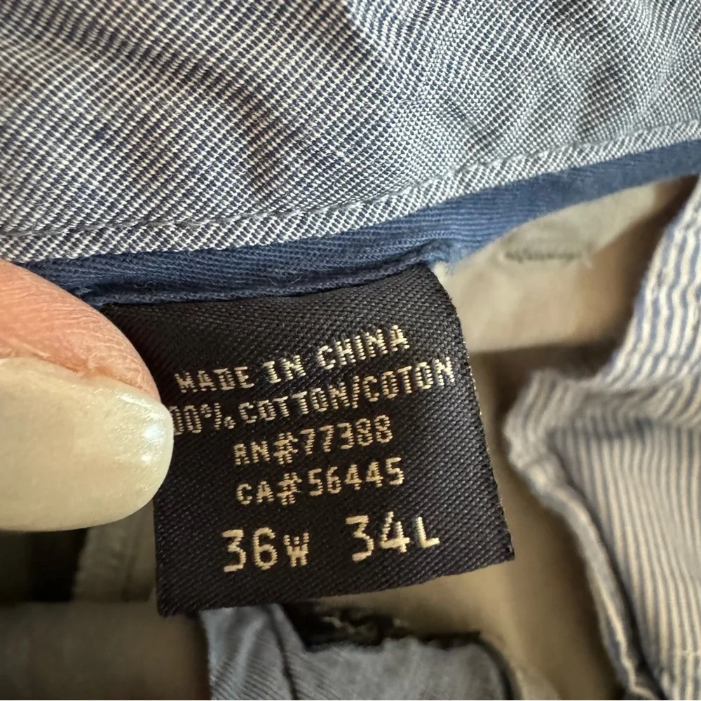 J.Crew Essex Classic Fit Chino Pants Khaki Mens 36x34